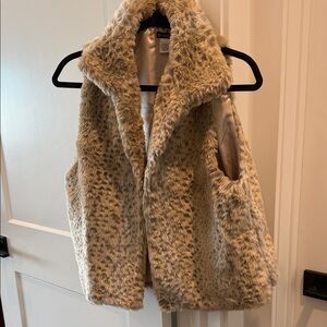 New Directions Tan Faux Fur Vest